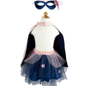 Verkleedset - Superheld - Tutu - Cape - Masker - Roze/Blauw