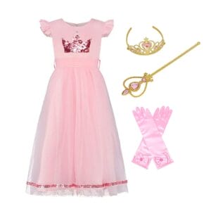 Prinsessenjurk - Pailletten Kroon - Accessoires  - Roze