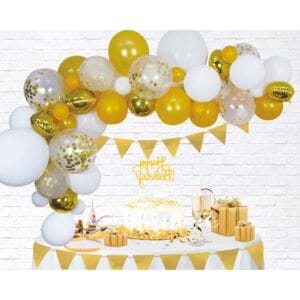 Ballonnenboog goud - 70 ballonnen + boog