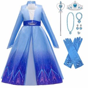 Prinsessenjurk - Elsa jurk  + accessoires