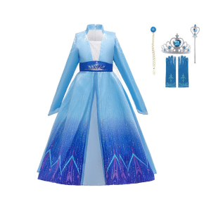 Frozen Elsa jurk met lange mouwen + accessoires