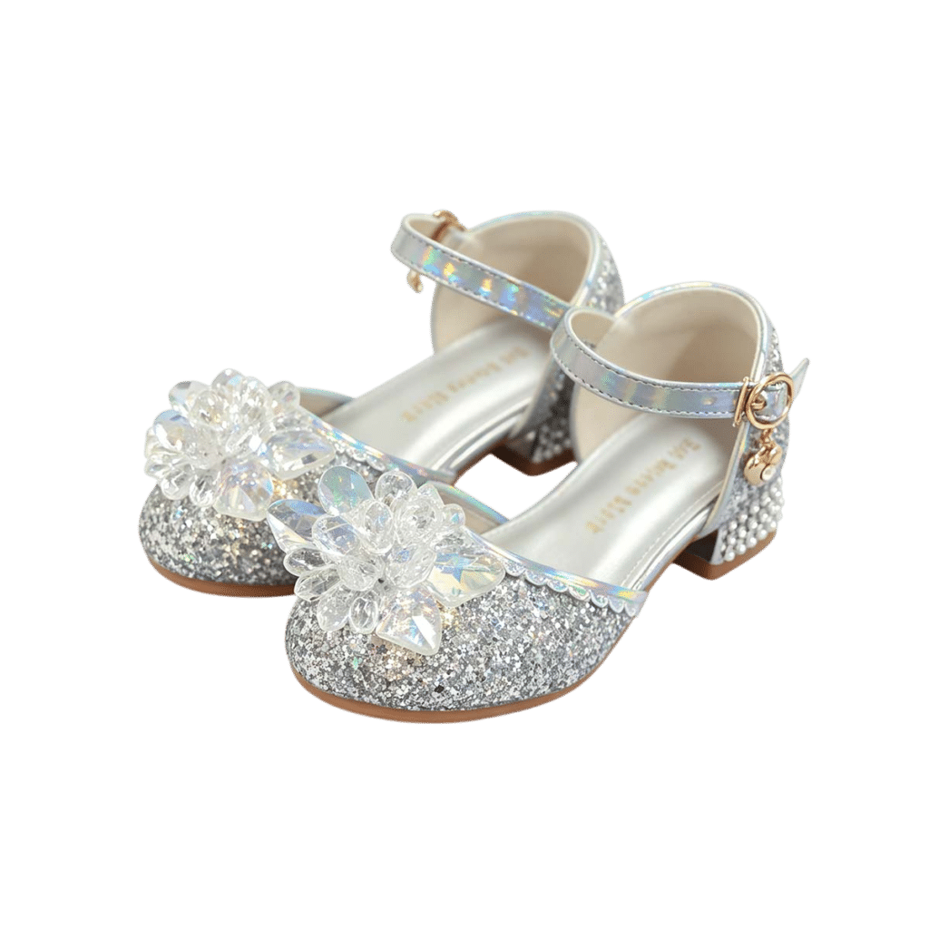 prinsessenschoenen zilver met hakjes