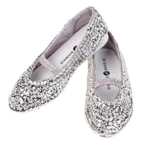 Ballerina schoenen Lily met pailletten - zilver