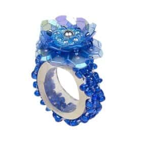 Ring pailletten Jessy donkerblauw