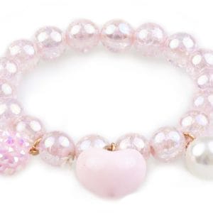 Boutique armband - Pink Heart Bobble