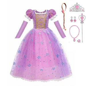 Rapunzel paarse prinsessenjurk met accessoires