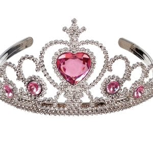 Prinsessen kroon roze -zilver