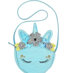 Tas Anette + Unicorn sleutelhanger - blauw