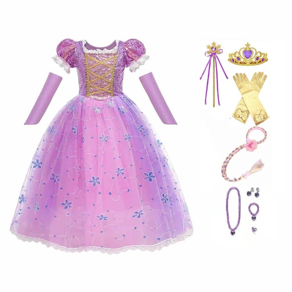 Rapunzel prinsessenjurk met gratis accessoires