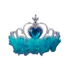 Prinsessen kroon blauw pluche -zilver