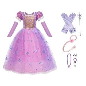 Rapunzel jurk + compleet accessoireset