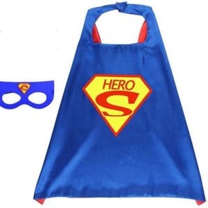 Superman cape + masker - blauw - Hero