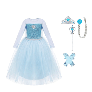 Elsa prinsessenjurk met sleep