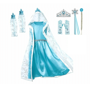 Frozen Elsa prinsessenjurk met losse mouwen en accessoires
