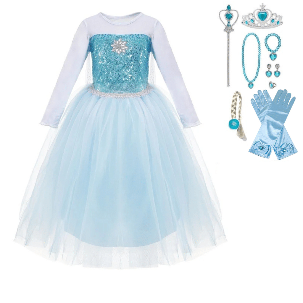 Frozen Elsa prinsessenjurk luxe met accessoires