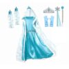 Frozen Elsa prinsessenjurk met losse mouwen en accessoires