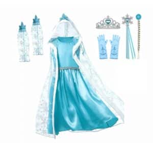 Frozen Elsa prinsessenjurk met losse mouwen en accessoires