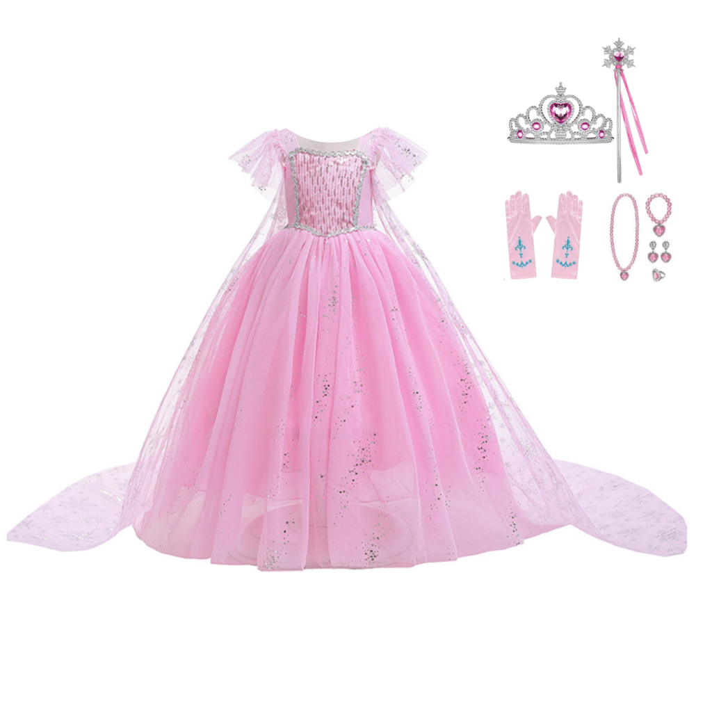 Prinsessenjurk Frozen Elsa lange sleep met accessoires