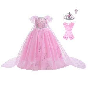 Frozen roze Elsa jurk met accessoires