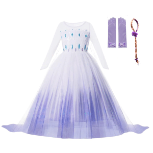 Luxe Elsa witte kristallen jurk + accessoires