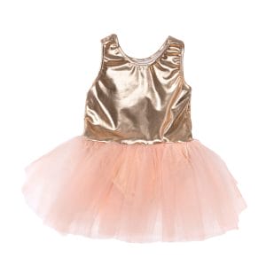 Ballet goud/roze tutu-jurk + kroon – Great Pretenders