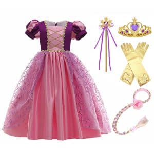 Rapunzel jurk + compleet accessoireset