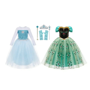 voordeelpakket prinsessenjurken elsa + anna jurk