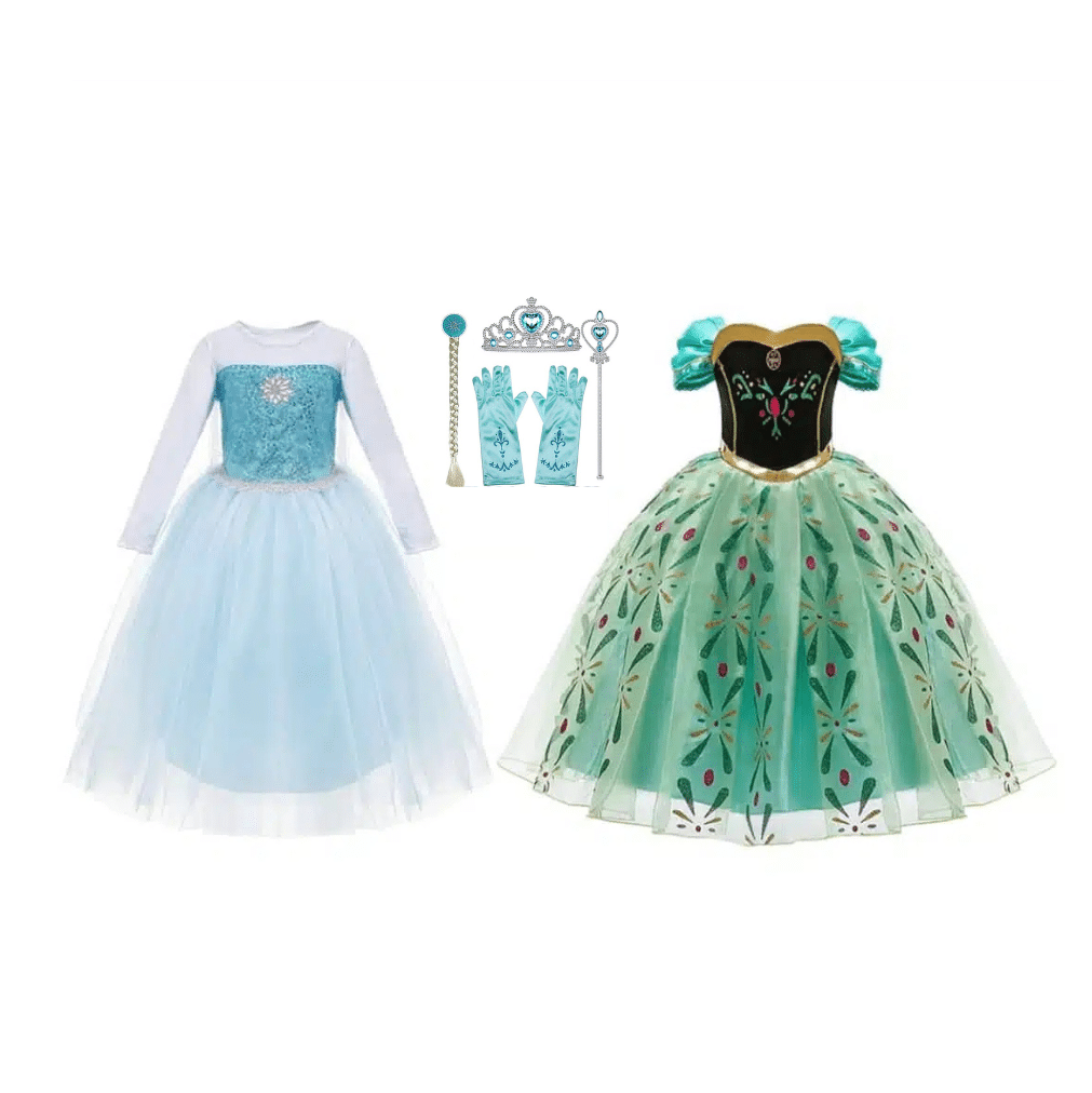 voordeelpakket prinsessenjurken elsa + anna jurk