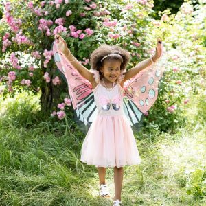 Prinsessenjurk vlinder met vleugels + handschoenen