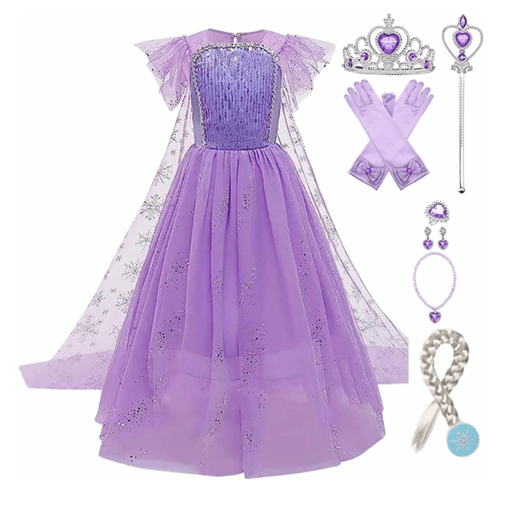 paarse Frozen Elsa prinsessenjurk