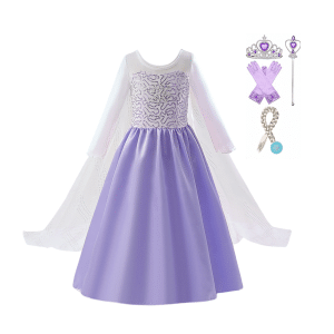 Elsa jurk - paarse prinsessenjurk + accessoires