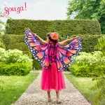 Souza! Prinsessenjurk - Papillon + vleugels & fuchsia handschoenen