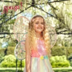 Souza! Prinsessenjurk - Flora jurk + vleugels & roze handschoenen