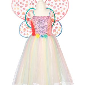 Souza! Prinsessenjurk - Flora jurk + vleugels & roze handschoenen