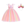 Eenhoorn roze prinsessenjurk met haarband