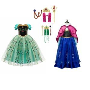 Combideal - 2x Frozen Anna prinsessenjurken + accessoireses
