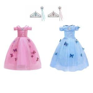 Combideal - 2x Doornroosje prinsessenjurken + accessoires