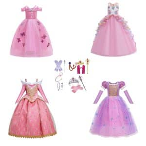 Combideal 4x luxe prinsessenjurken + accessoires