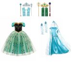 Combideal - 1x Anna 1x Elsa prinsessenjurk + accessoireses