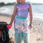 Great Pretenders - Paarse pailletten rok + haarclip - 4-6 jaar