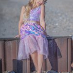 Great Pretenders - Roze pailletten rok + haarclip - 4-6 jaar