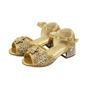 Prinsessenschoenen Livia met hakjes goud