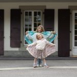 Great Pretenders - blauw/bruin pailletten cape - 4-6 jaar