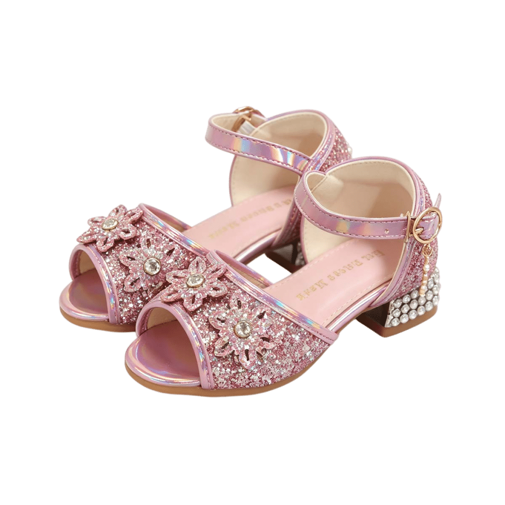 Prinsessenschoenen Livia met hakjes roze
