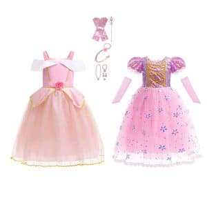 Combideal - Rapunzel & Doornroosje prinsessenjurk + accessoires