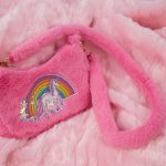 Roze pluche Unicorn schoudertas