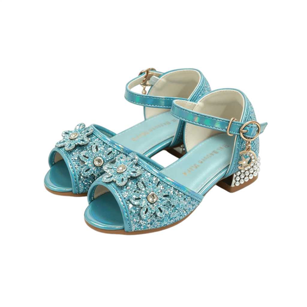 Prinsessenschoenen Livia met hakjes blauw