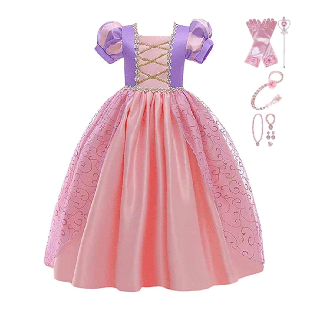 Roze met paarse Rapunzel prinsessenjurk