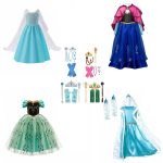 Frozen pakket - 4X prinsessenjurken + accessoires