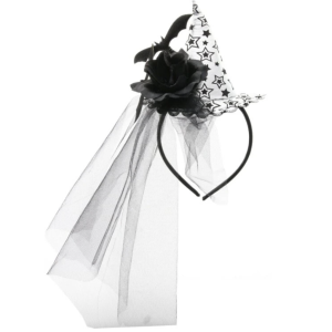 Halloween diadeem - heksenhoed en sluier
